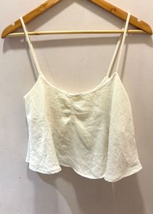 Bershka White Flowy Top