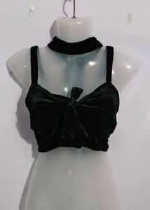 Black Velvet Halter Top