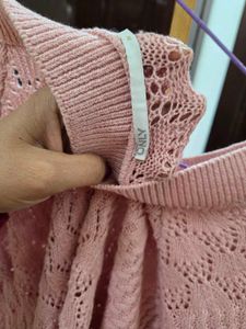 Pink Knit Pullover Sweater