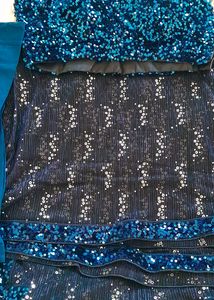 Prime Deal Blue Soft Net Shimmer Saree