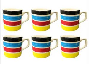 Set of 6 Striped Mugs