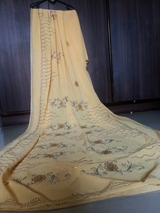 #pricedrop Elegant Pale Yellow Sequined Saree