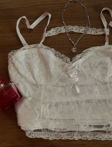 White Lace Corset Top