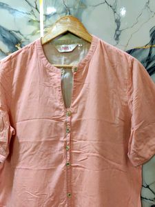 Peach Biba kurta upto XL pure cotton