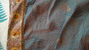 dhoopchav colour saree with sequence border