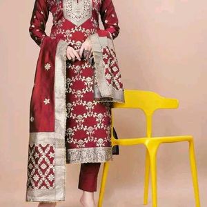 banarsi silk kurta set with dupatta