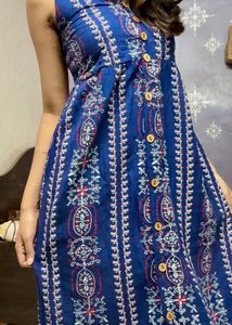Boho Button-Front Midi Dress