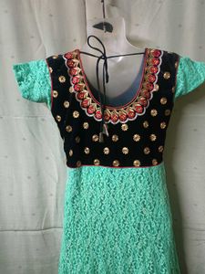 Size 38 Bust. Velvet Embroidery Long Frock