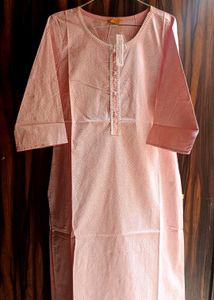 Elegant Peach Printed Kurta by Aurelia