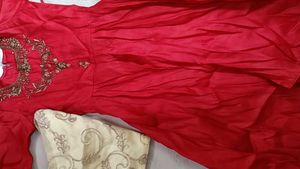 Red Embroidered Salwar Suit