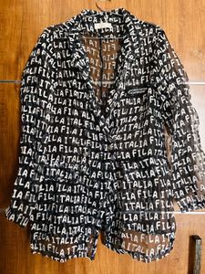 Alphabetical Black Oversized Shirt