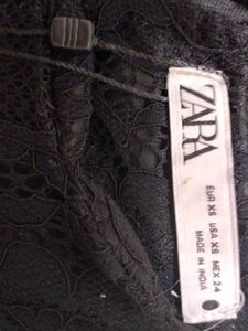 Zara Black Lace Peplum Top