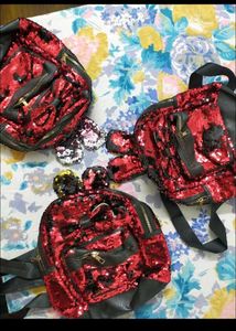 Red Sequin Mickey Ear Mini Backpacks Pack Of 1