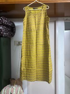 “Melange” Lime Green Shimmer Kurta + Coat