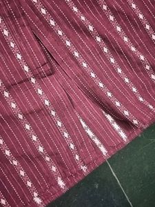 Maroon Striped Kurta Dress