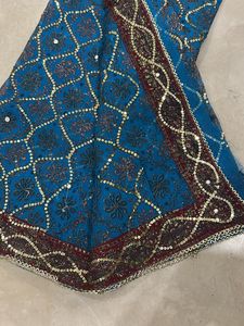 Beautiful Embroidery Saree With Attached Blouse