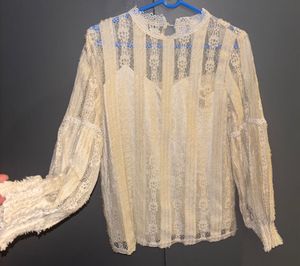 Lace Balloon Sleeve Top
