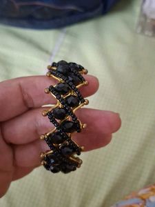 Black Kurti With Matching Bracelet