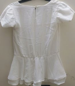White Peplum Top