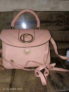 Blush Pink 'F' Logo Top Handle Bag