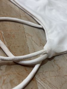 White Cute Crop Top With Nettop 🤍