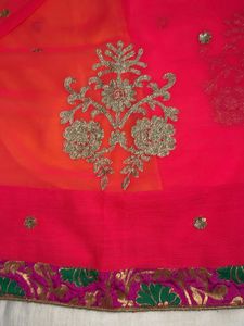 Yellow Embroidered Saree with Blouse