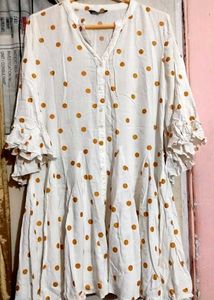 Polka Dot Ruffle Sleeve Tunic