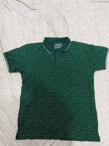 Black Printed Polo T Shirt