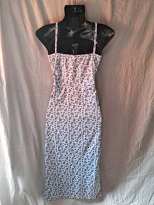 Floral Print Tie-Strap Maxi Dress