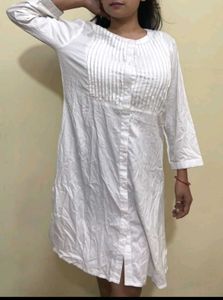 New Fresh White Shirt Dress