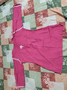Pink Chikankari Kurti
