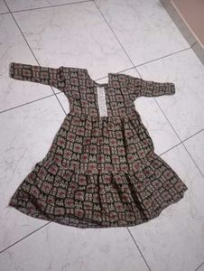 Girls&#39; Stylish Printed Cotton Frock