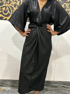 Zara Trafaluc Metallic Black Dress