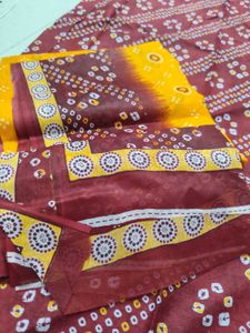 Branded Cotton Bamdhani Printed Dress Material Sui