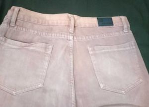 Pink Cargo Flare Jeans
