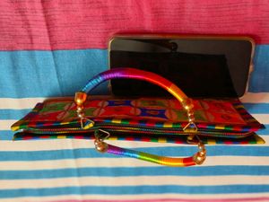 Colorful Embroidered Clutch