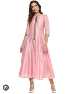 Pink Embellished Anarkali Kurta