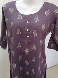 Elegant Purple Printed Kurta