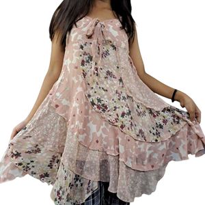 Floral Patchwork Ruffle Dress