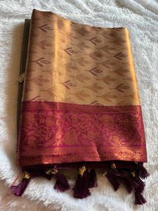 Elegant Saree with aari work blouse piece