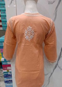 Lakhnavi Hand Embroidery Short Kurti