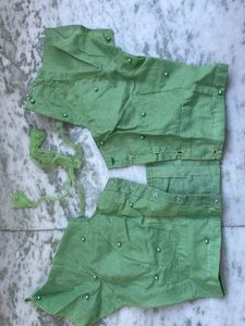 Green Embellished Saree Blouse