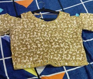 Gold Embellished Crop Top