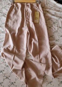 Beige Wide Leg Pants