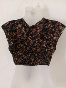 Floral Tie-Front Crop Top