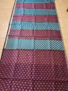 Rarely Used Net Saree Along With Silk Work For Sal