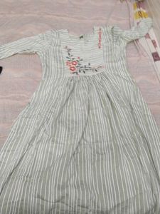 Striped Floral Kurta(Never Worn)