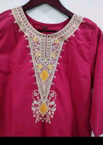 Beautiful Suit With Organza Dupatta
