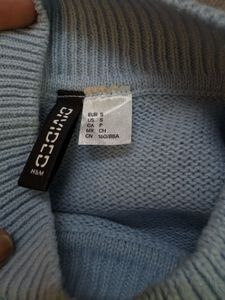 Light Blue Knit Cropped Sweater