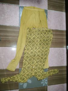 Yellow Printed Kurta Set